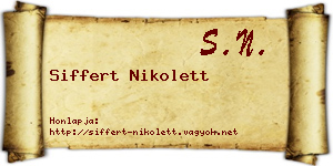 Siffert Nikolett névjegykártya